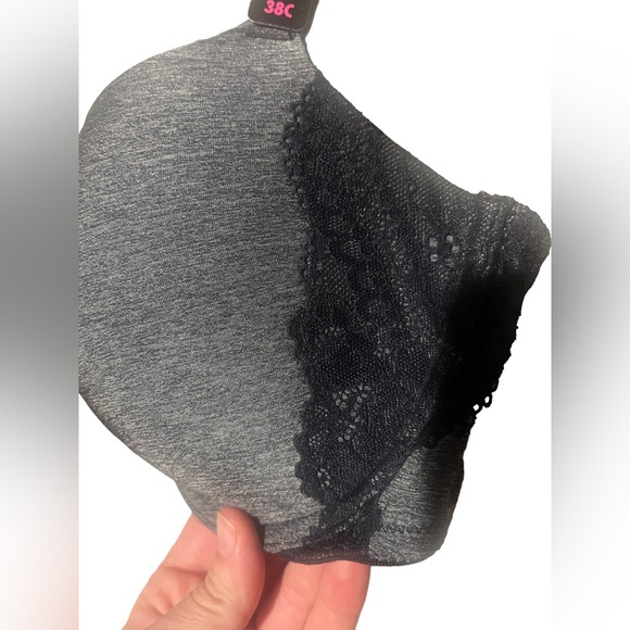 BNWT La Senza Bra 36C Grey with black lace detail - Picture 3 of 6